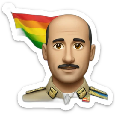 Hyperrealist Francisco franco with a lgtbi flag sticker