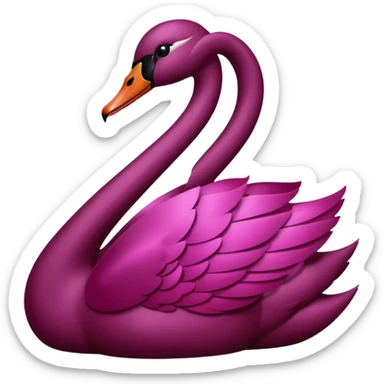 Maroon swan with bow sticker