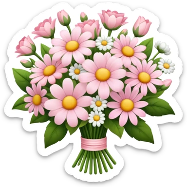 pale pink flower bouquet  sticker