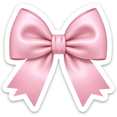 light pink bow on light pink bow sticker
