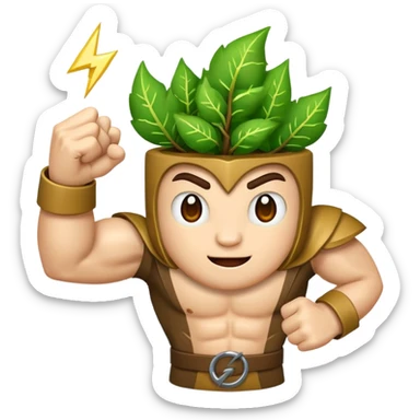 woodland character fist up with vine lightning sticker