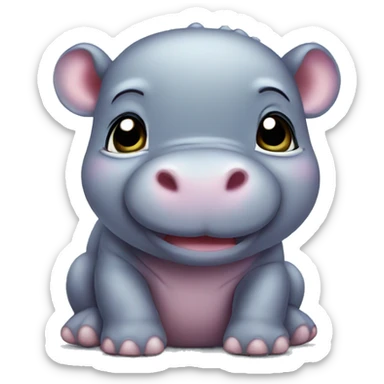 Baby hippo cute sticker