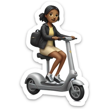 girl riding an electric scooter sticker