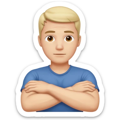 arms crossed holding neck guy sticker