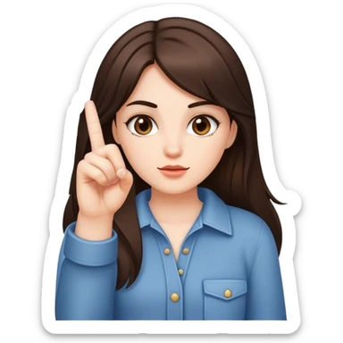 brunette girl with middle finger up sticker