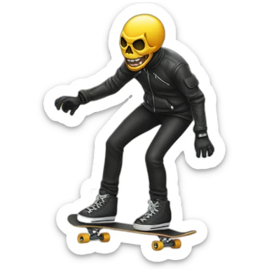 The classic death riding a skate sticker
