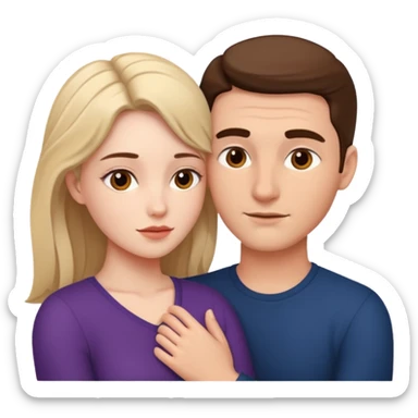 Naked man and woman laying together sticker