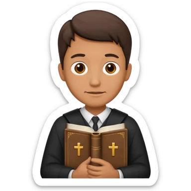 a man holding a bible sticker