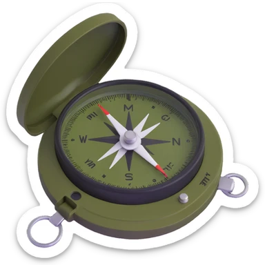 NATO military compass in olive green color sticker