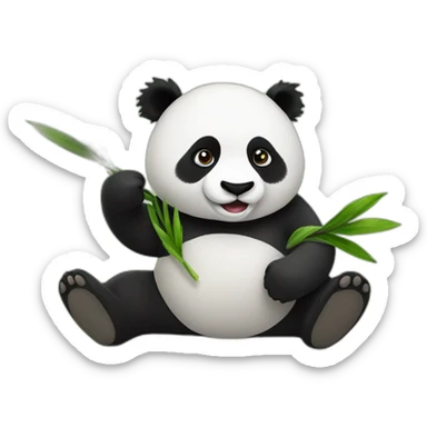 panda playing majang sticker