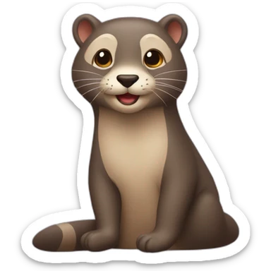 Chat qui fait un câlin à une loutre  sticker