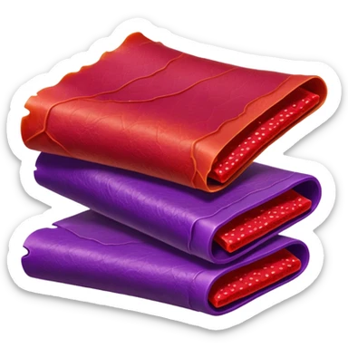 fruit leather with a bite taken out, playful and colorful sticker