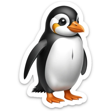 Penguin with knee pain sticker