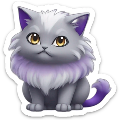 Pokemon Mewtoo avec un arrière plan noir et violet sticker