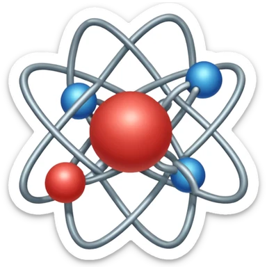 A simple and eye catching emoji of Atoms, designed to be able to be used at 24px sticker