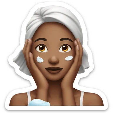 Girl doing skincare sticker