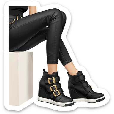 steve madden wedge sneakers hook and loop strap sticker