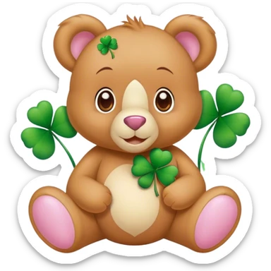 Carebear with shamrocks sticker