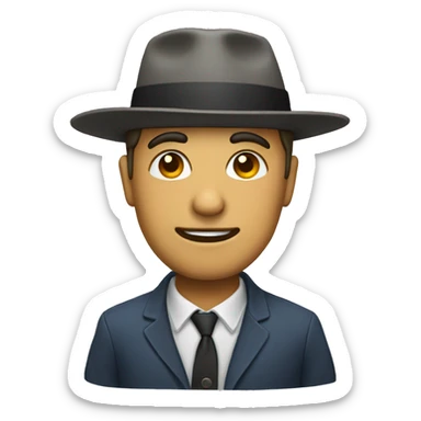 Hat with a crooked halo sticker