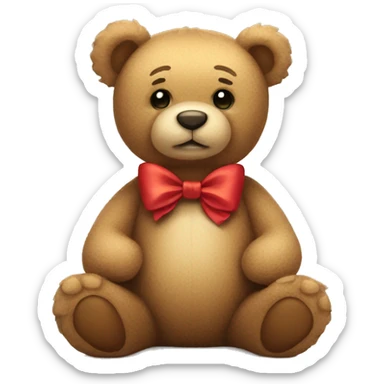 Teddy bear with a bow sticker