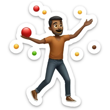 A guy doing juggling  sticker
