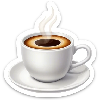 Cinematic Realistic Turkish Coffee Drink Emoji, depicted as a small cup of strong, aromatic coffee with thick foam rendered with detailed textures and warm, inviting lighting. sticker