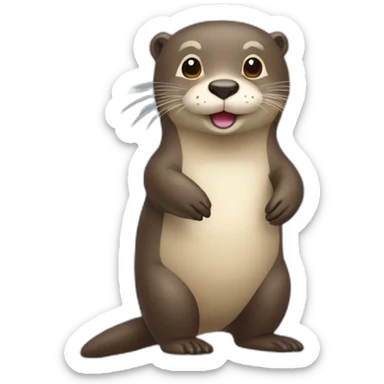Une loutre sur un nounours sticker