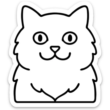 gray fluffy cat with light green eyes sticker