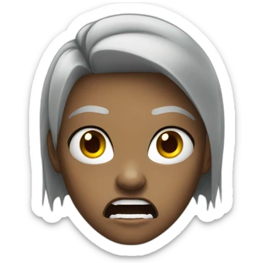 angry girl with fangs sticker