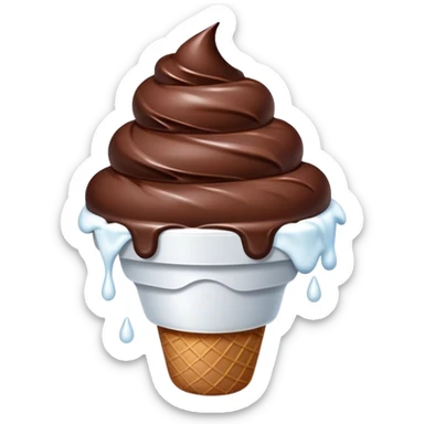 Chocolate Ice cream with white drops in top sticker