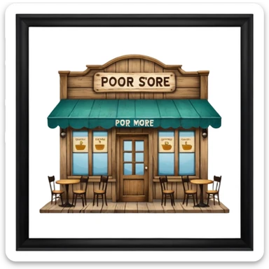 Cafe named poor store & More sticker