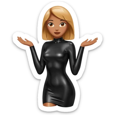 🕵🏻‍♀️💦🧥 black latex dress sticker