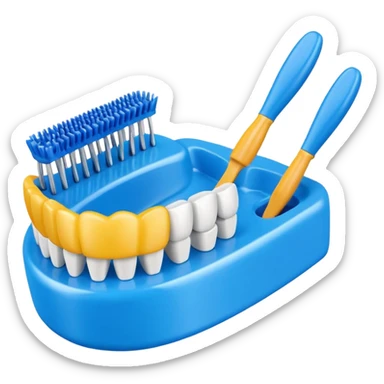 Denture brush sticker