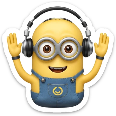minion listening to music emoji sticker