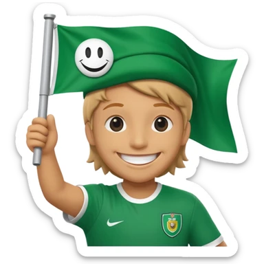 happy smiley with FC Groningen flag sticker