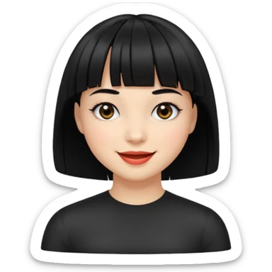 Blackeyes Girl with black bob hair and bang sticker