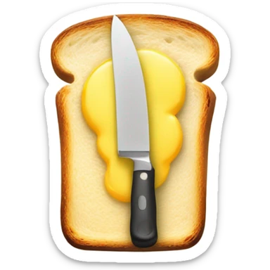 Knife butter on toast sticker