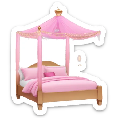 Pink ombre bed with glitter and chandelier  sticker