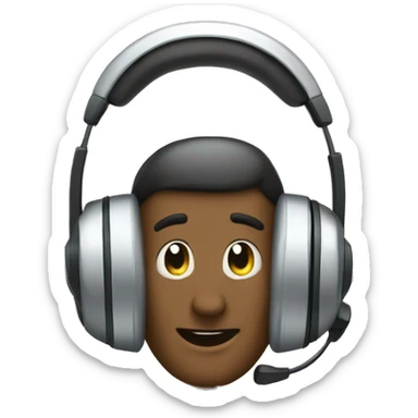 call center headphones sticker