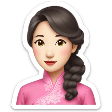 Go Yoon Jung wearing pink ao dai sticker