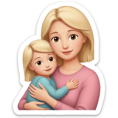A loving mother holding her young child in her arms, warm natural light coming through a window, soft smile, emotional connection, candid moment, realistic photography, shallow depth of field, high resolution, warm tones
 sticker