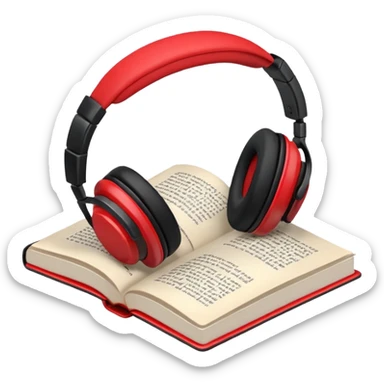 Headphones and book sticker