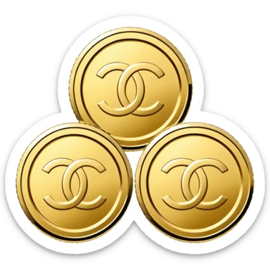 3 chanel coins sticker