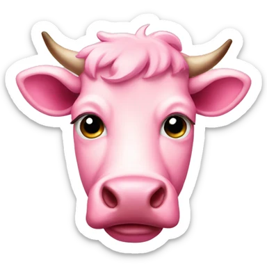 Pink cow sticker