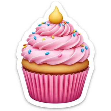 A cupcake with pink icing sticker