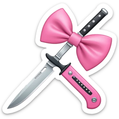 Pink bow knife sticker