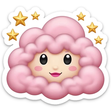 Black cloud with few shiny stars with pink blush sticker