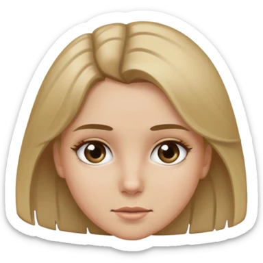 A girl with dirty blonde hair  and gray eyes ￼ sticker