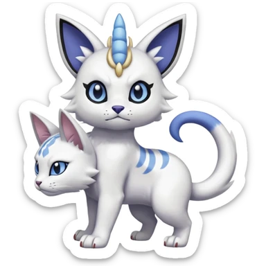 Absol-Purrloin-Meowth-Gatomon-fusion, full body sticker