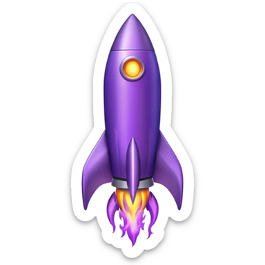 purple rocket purple flame sticker